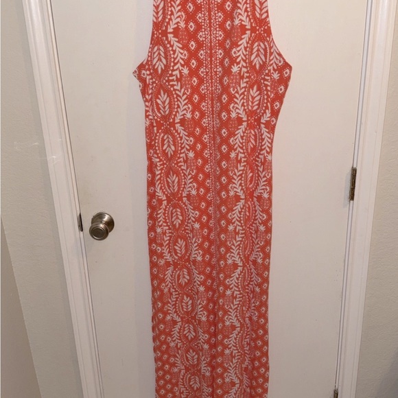 LILLY PULITZER Size Large Maxi Dress Harbour View Flamingo Feather Shelf Bra - Picture 1 of 12